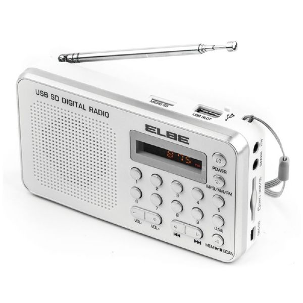 RADIO DIGITAL FM ELBE RF-49-USB LECTOR MP3 BATERIA RECA