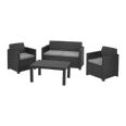 Conjunto Merano 2 sillones+sofá + mesa auxiliar. Antracita